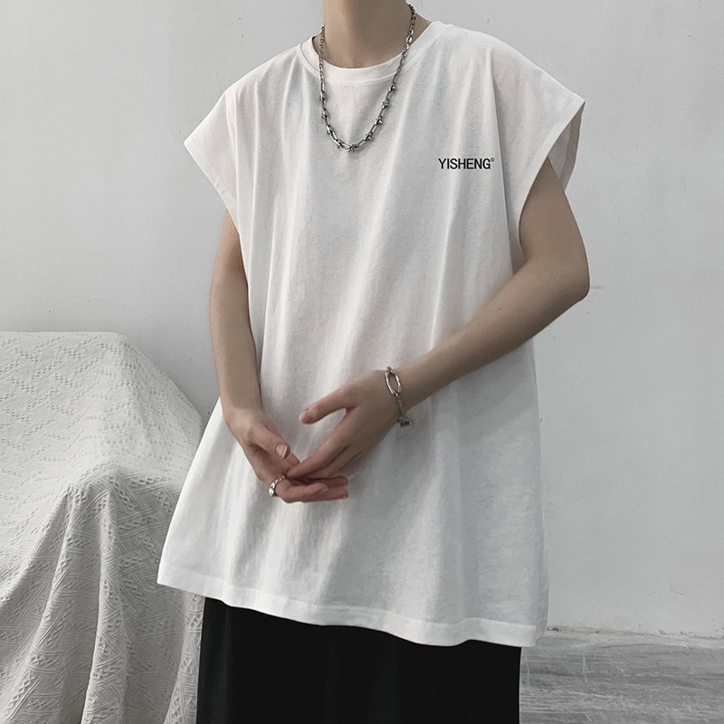 Áo Ba Lỗ In Chữ Thời Trang Hàn Quốc Cho Nam