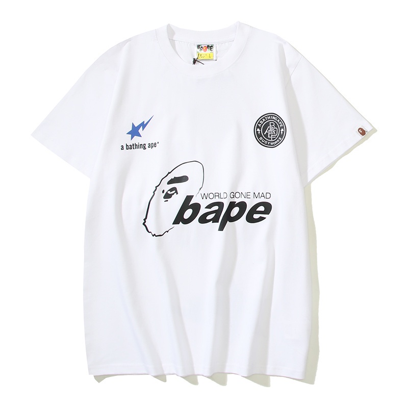 Áo Thun Cotton Tay Ngắn In Hình Tia Chớp BA-P-E Plus Size Unisex