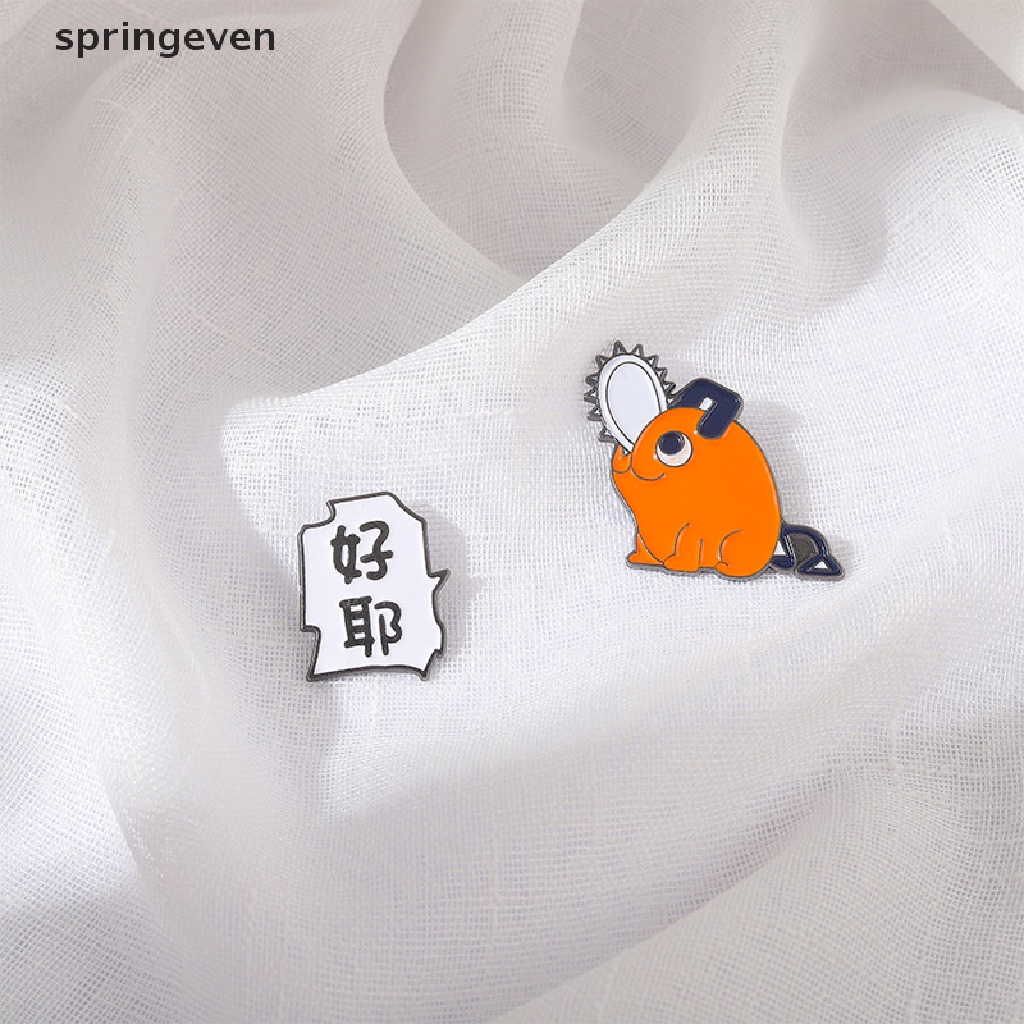 Springeven Huy Hiệu Cài Áo Tráng Men Họa Tiết Hoạt Hình Anime Nhật Bản Makima Pochita Tráng Men Quà Tặng Trang Sức
