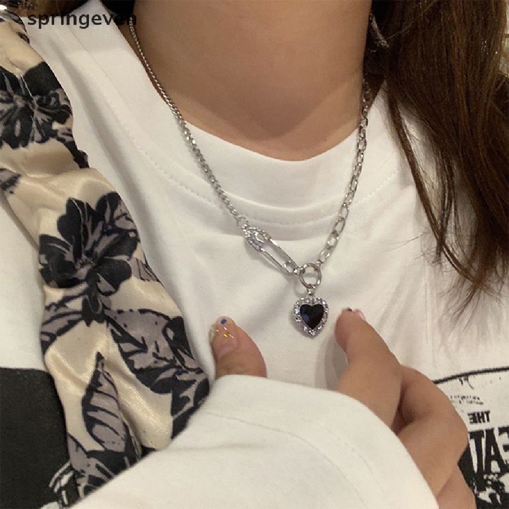 Vòng Cổ Choker Mặt Trái Tim Màu Đen Phong Cách Punk Thời Trang Cho Nữ