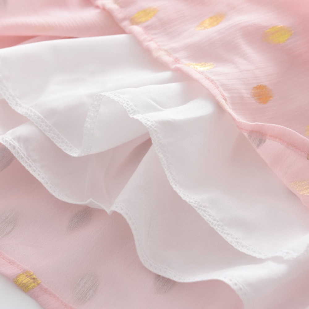 BEAR LEADER Đầm Công Chúa Đính Kim Sa Chấm Bi Thời Trang Cho Mẹ Và Bé Gái 3-4 Tuổi