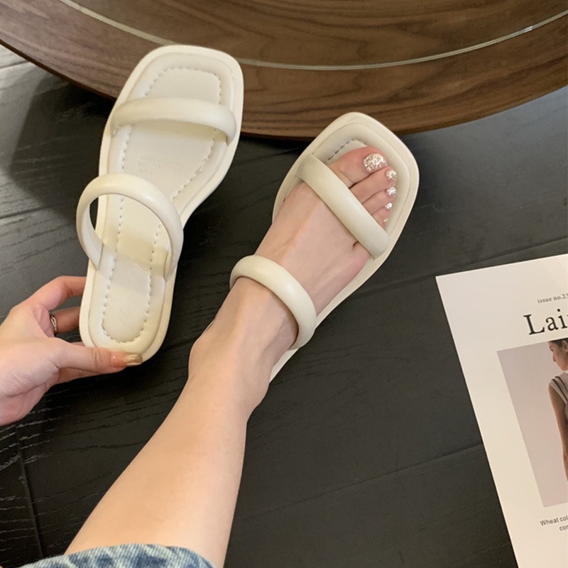 Dép Xỏ Ngón Mũi Vuông Phong Cách Hàn Quốc Thời Trang Cho Nữ