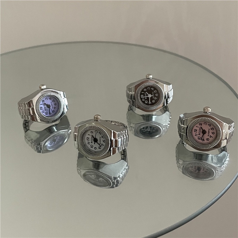 Nhẫn Đồng Hồ Quartz Co Giãn Phong Cách Punk Hip hop Mẫu Mới 2023