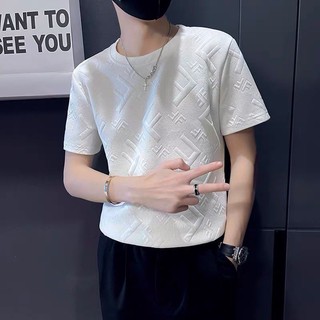 Áo Nam 3D Bump Cổ Điển Chữ F Phiên Bản Hàn Quốc Xù Đẹp Trai Tay Ngắn Bé Trai Top Quần Áo