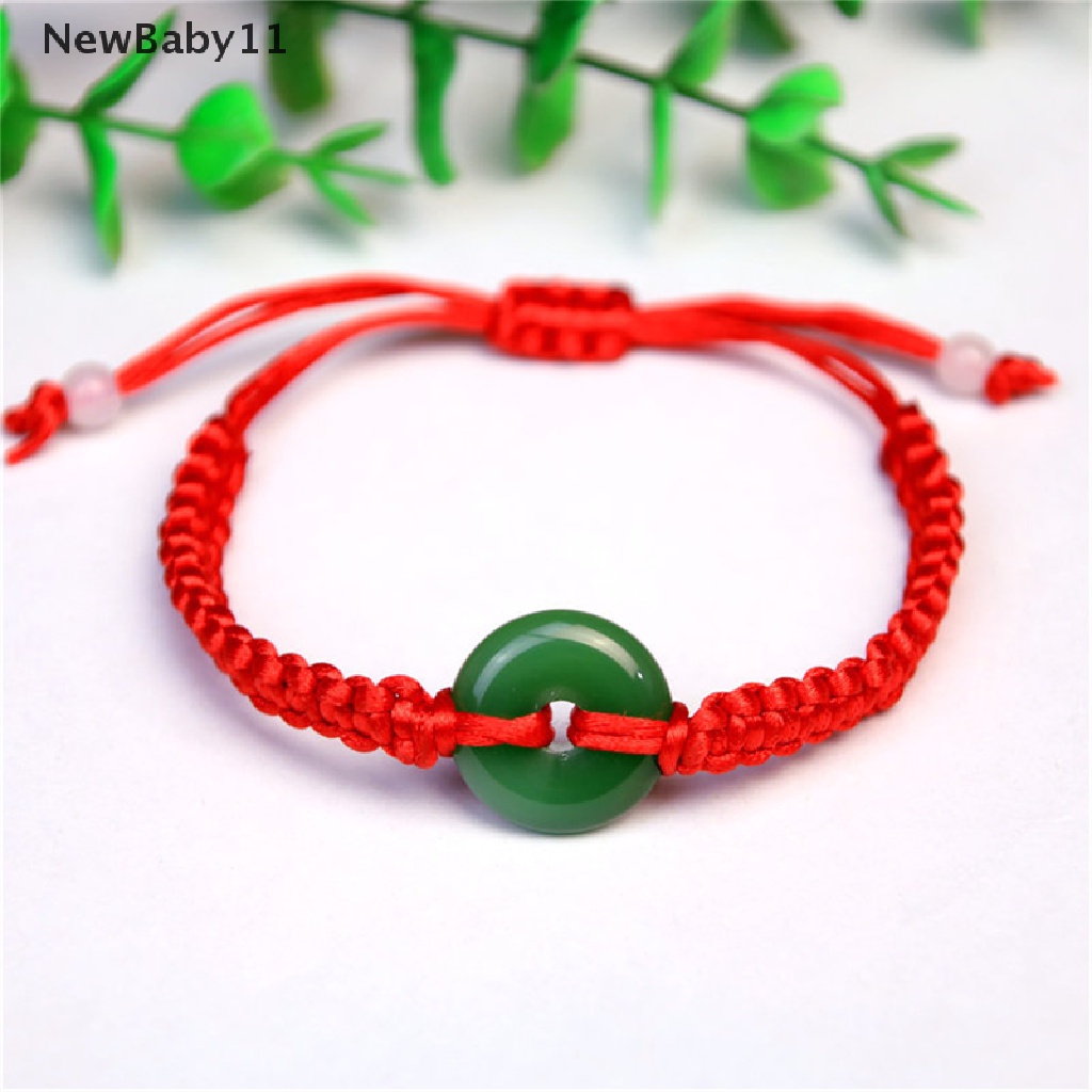 Vòng Tay Dây Bện Thủ Công Đính Ngọc Bích Nhân Tạo An Toàn Hợp Thời Trang Cho Nữ