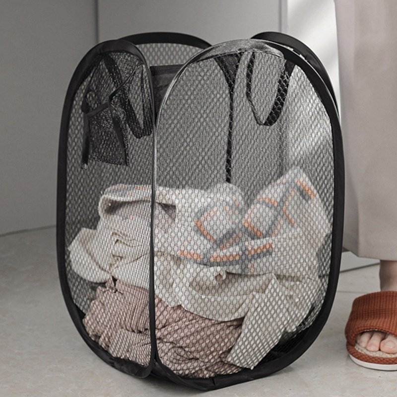Giỏ Lưới Đựng Quần Áo Bẩn Có Thể Gấp Gọn Tiện Dụng Cho Gia Đình