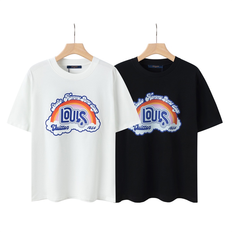 Áo Thun Cotton Tay Ngắn Plus Size L Họa Tiết Cầu Vồng Cho Nam Nữ