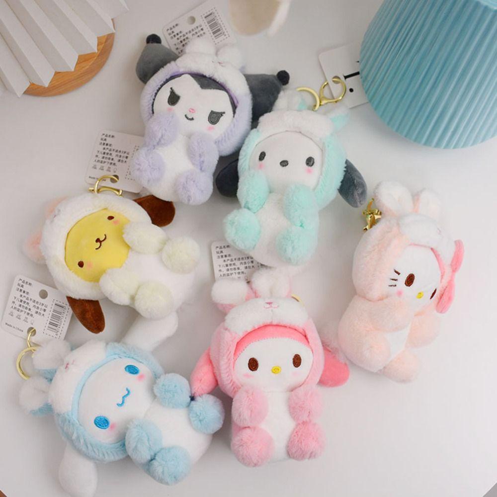 Móc Chìa Khóa Hình Thú Nhồi Bông Hoạt Hình Kuromi Dễ Thương