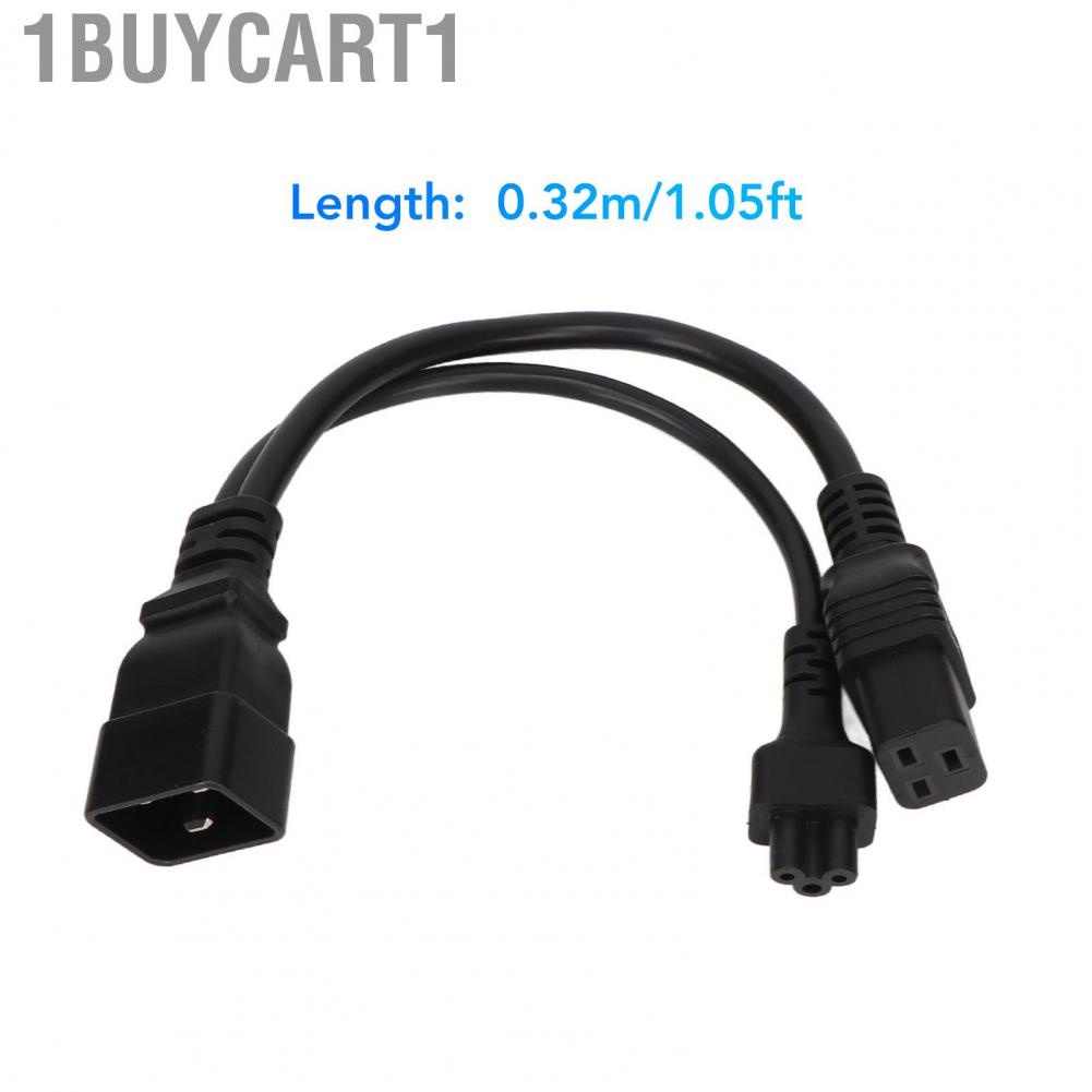 1buycart1 IEC320 C20 Male To C5 C19 Female Cable  1 in 2 Out Tension Resistant Y Splitter Cord 125-250V for Electronic Scales