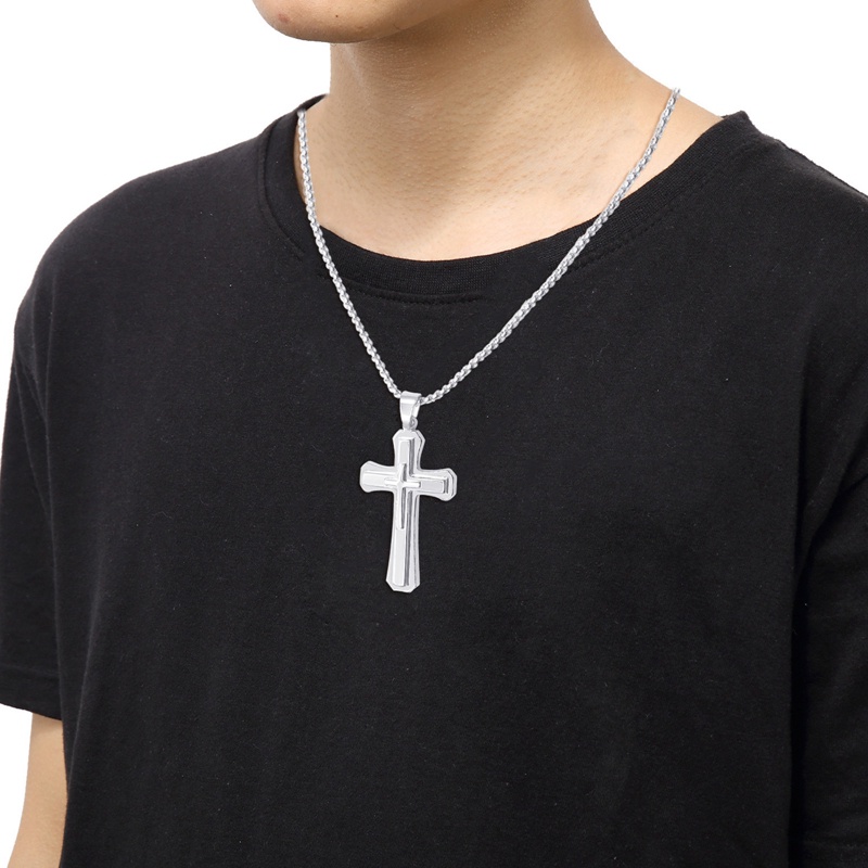 Vòng cổ Ba Lớp Mặt Thánh Giá Thời Trang Dành Cho Nam
