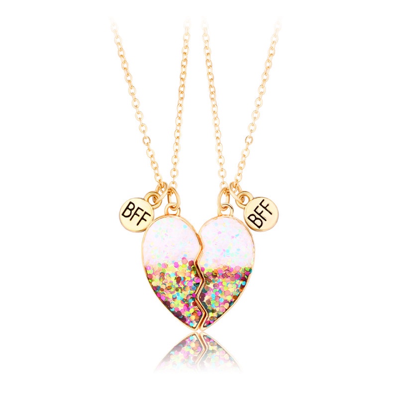 Set 2 Vòng cổ Tình Bạn Mặt Nửa Trái Tim Thời Trang