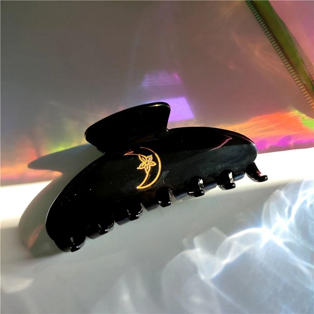 Fallforbeauty Kẹp Tóc Móng Vuốt Lớn Hình Ngôi Sao Mặt Trăng Vintage Ins Thời Trang Hàn Quốc