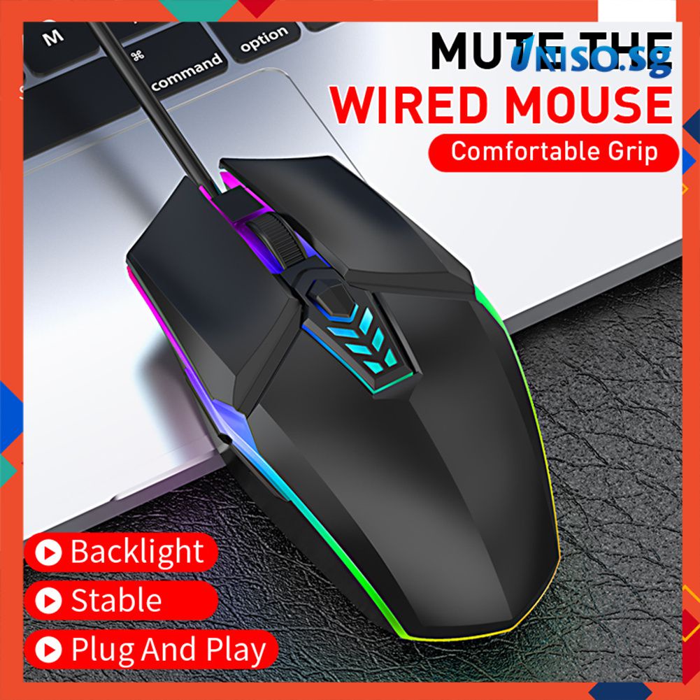 Chuột Có Dây Mới Chuột Máy Tính Văn Phòng Phát Sáng Chuột Chơi Game Chuột Âm Thanh Im Lặng [Unio]