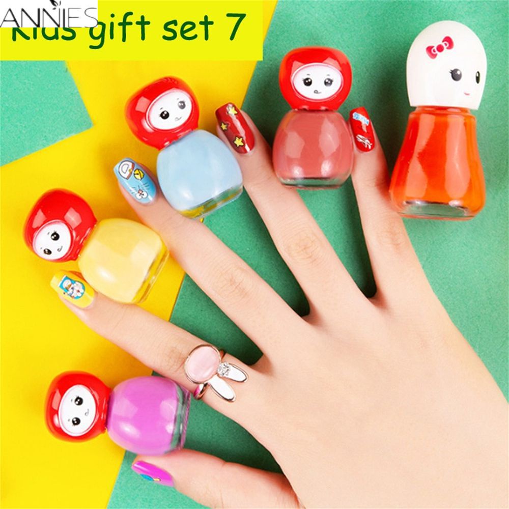 Sơn Móng Tay Thường Set 5 Lọ Nước Sơn Móng Tay 6 Màu Sắc Nhanh Khô Không Độc Hại Cho Bé
