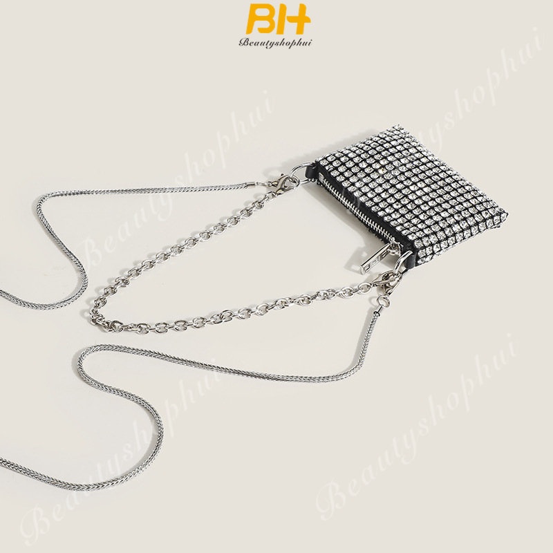 Túi Đeo Chéo Mini Đính Đá Thời Trang Mới 2023 Cho Nữ