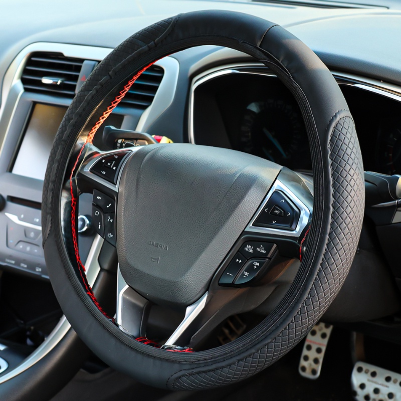 Vỏ Bọc Vô Lăng Xe Hơi Bằng Da Chống Trượt 3 Màu Chất Lượng Cao