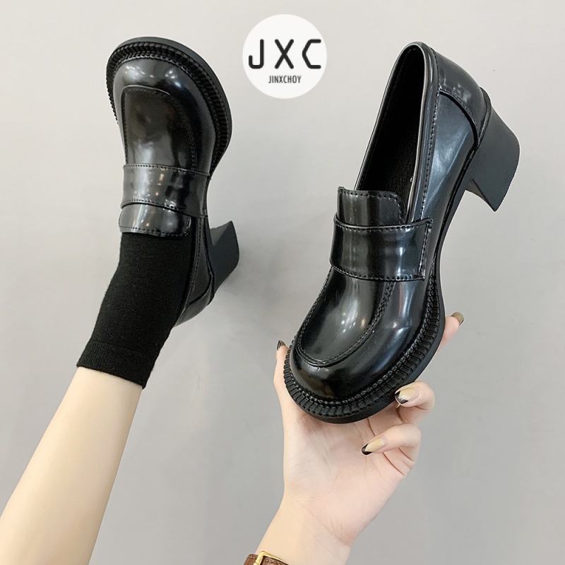 JINxCHOY  Giày Lười Đế Xuồng Phong Cách Cổ Điển Dành Cho Bạn Nữ