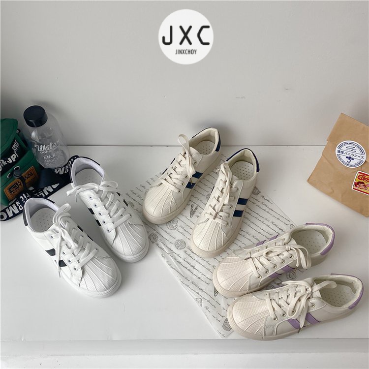 JINxCHOY Giày Thể Thao Nữ Mũi Tròn Buộc Dây Thời Trang JINXCHOY