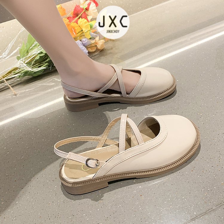 Giày búp bê JINXCHOY mũi tròn thời trang dành cho nữ