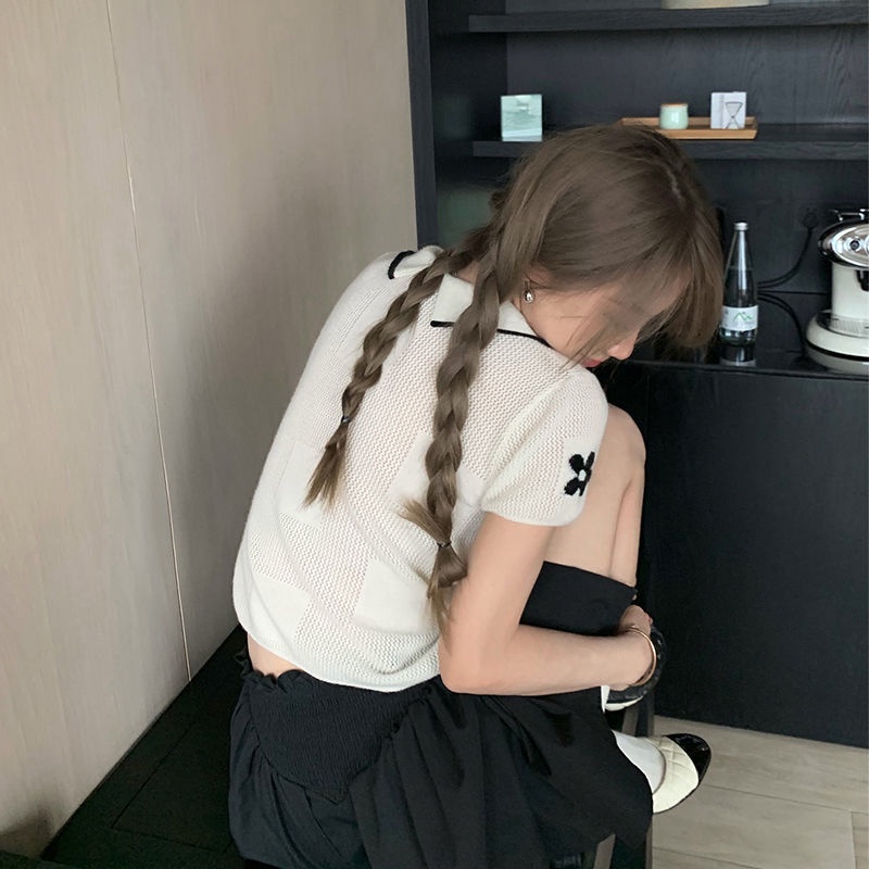 Jiashucheng Áo Sweater Mỏng Tay Ngắn Dáng Ôm Thời Trang Mùa Hè Dành Cho Nữ