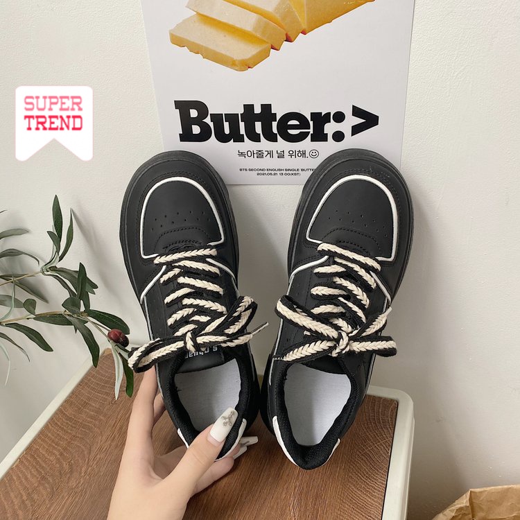 Giày Mũi Tròn Cột Dây Thoải Mái Phong Cách Thời Trang Mới