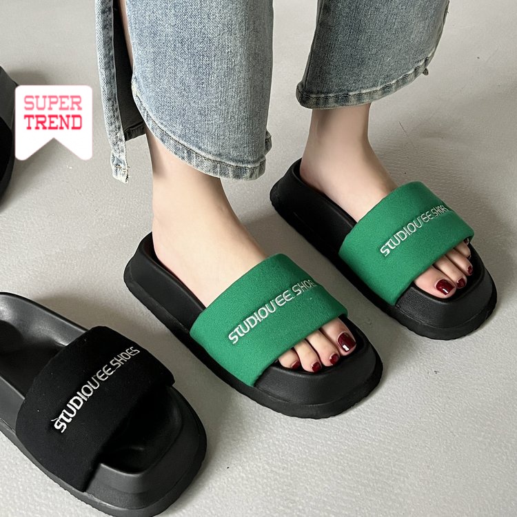 Giày Một Mảnh Đế Dày Màu Trơn Mũi Tròn Phong Cách Thời Trang Thoải Mái Dễ Phối Đồ