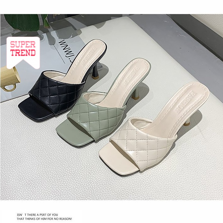 Guốc mũi vuông thời trang mùa xuân thoải mái cho nữ dập ô