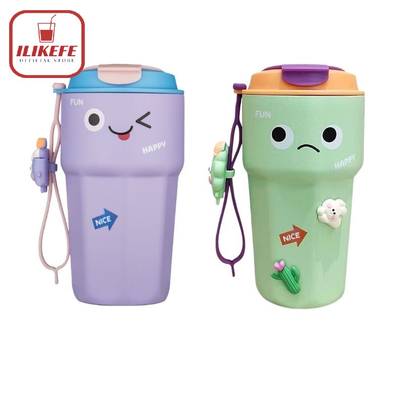 Cốc cà phê ILIKEFE cách nhiệt bằng thép không gỉ 304 dung tích 450ml