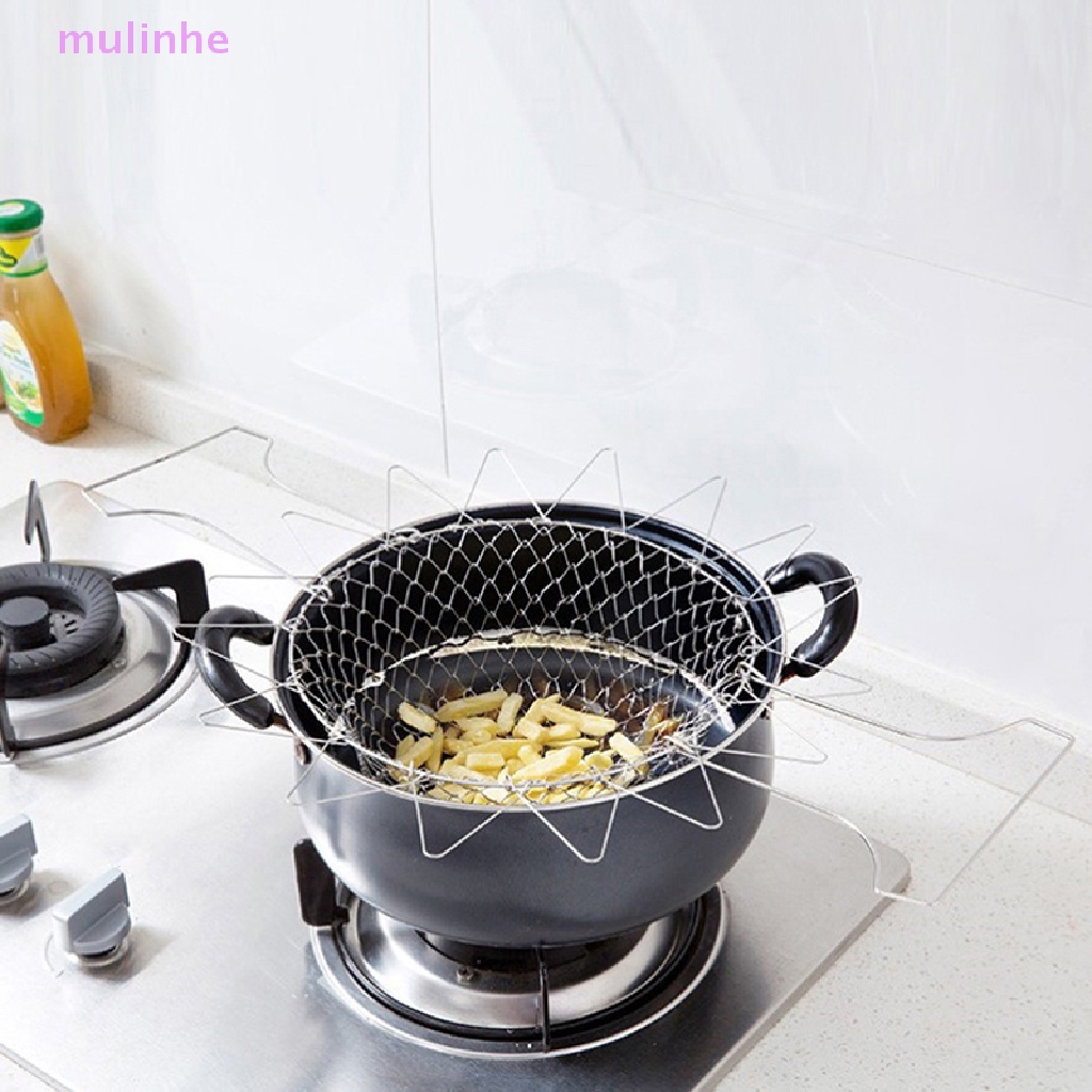 Rổ Lưới Thoát Nước Có Thể Gấp Gọn Dùng Chiên Thức Ăn