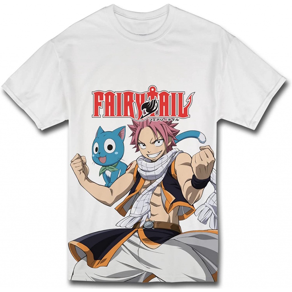 Áo nam Nữ In Hình Truyện Tranh Fairy Tail-Natsu Và Happy