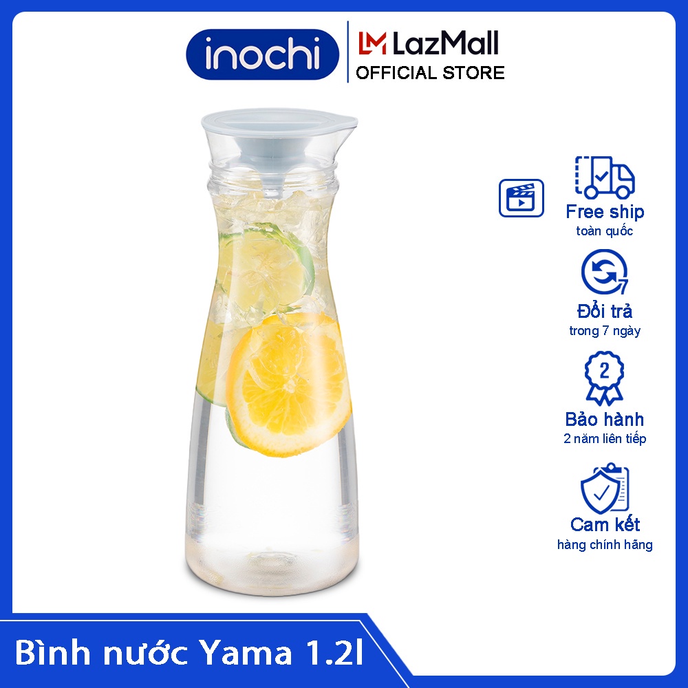 Bình nước Yama inochi 1.2 Lít - Bình nước để bàn - Bình đựng nước - bình nước nhựa nguyên sinh khử Ag+ quà tặng từ Nestl