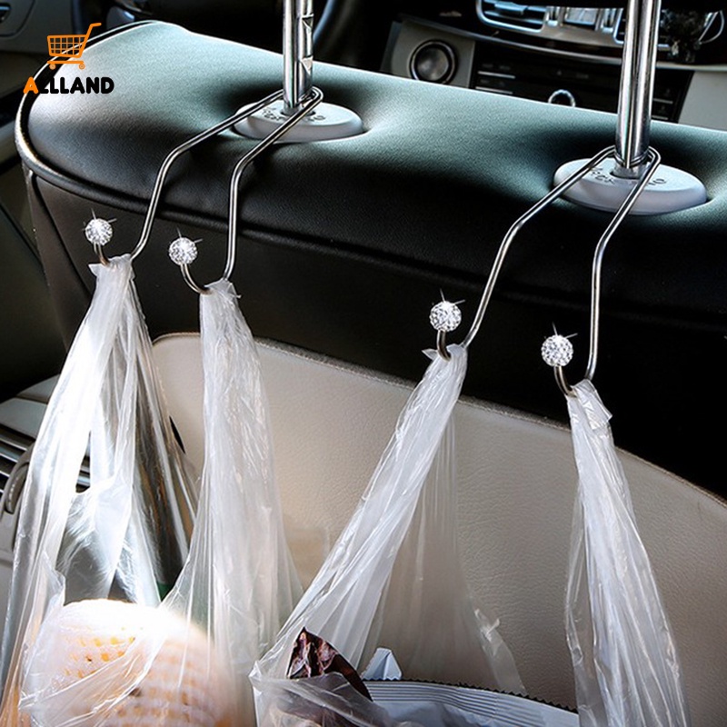 Móc Treo Đồ Hình Chữ V Bằng Thép Không Gỉ Đính Đá Lấp Lánh Gắn Ghế Ngồi Xe Hơi