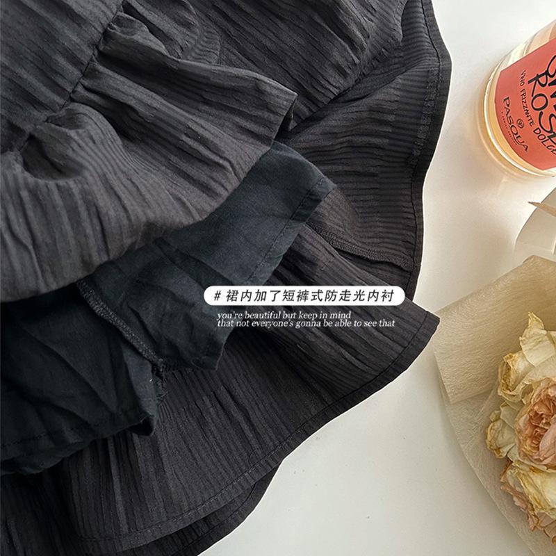 Hàng Có Sẵn Váy Cotton Xếp Ly Nhiều Lớp Màu Trơn Phong Cách Hàn Quốc Nhật Bản Mới 2023 Dành Cho Bé Gái