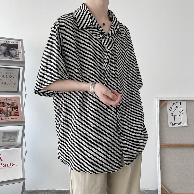 Áo Sơ Mi Ngắn Tay Dáng Rộng Thời Trang Mùa Hè Dành Cho Nam