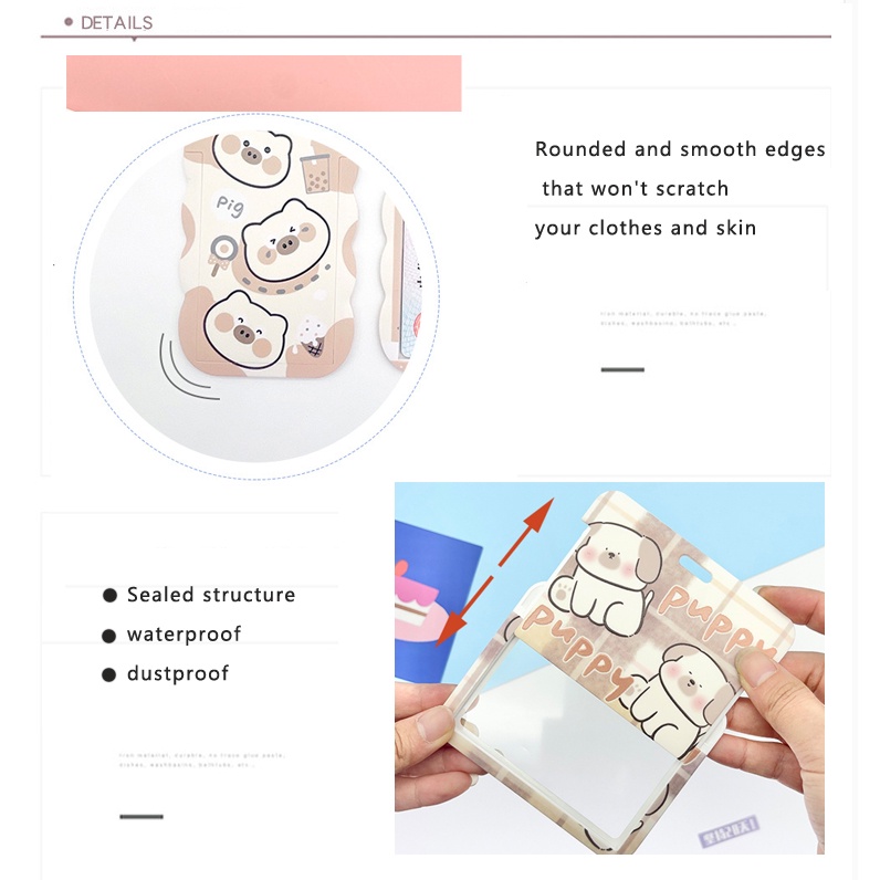 Ins Bộ Dây Đeo Thẻ Co Giãn Hình Chú Heo Dễ Thương Dùng Để Nhận Dạng Thẻ Xe Buýt