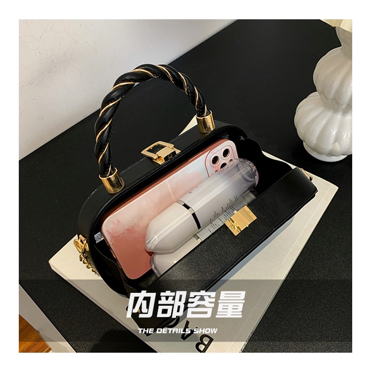 Túi Xách JASMIN NOIR Tote Hộp Dài Nhỏ Hai Dây Xích Kẻ Sọc Caro Hàn Quốc Cho Nữ