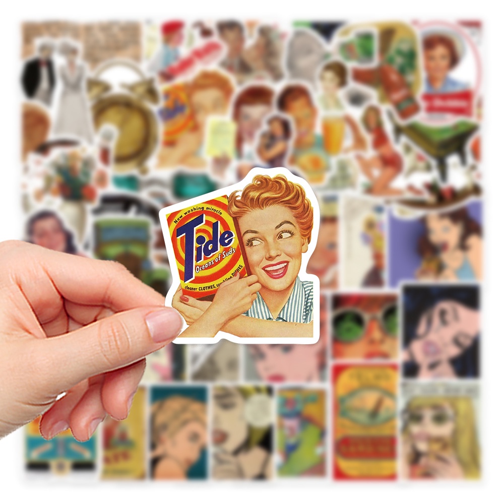 ❉ Sticker Dán Trang Trí Phong Cách Vintage Cổ Điển Junk Journal Art Series 01 ❉ Bộ 50 Miếng Dán Chống Thấm Nước Thời Trang Tự Làm