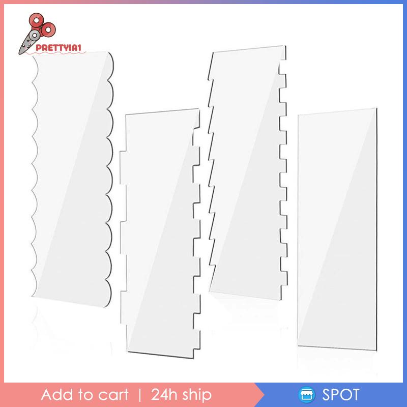 Set 1 / 4 Dụng Cụ Cạo Trang Trí Bánh Kem Bằng Acrylic