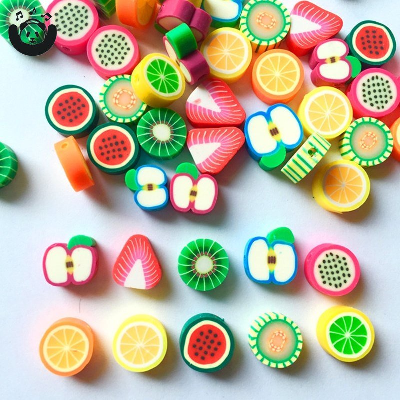 Bộ 50 Hạt Xâu Chuỗi Nhiều Lựa Chọn Hình Vuông / Trái Cây / Động Vật Dùng Làm Vòng Tay / Vòng cổ DIY