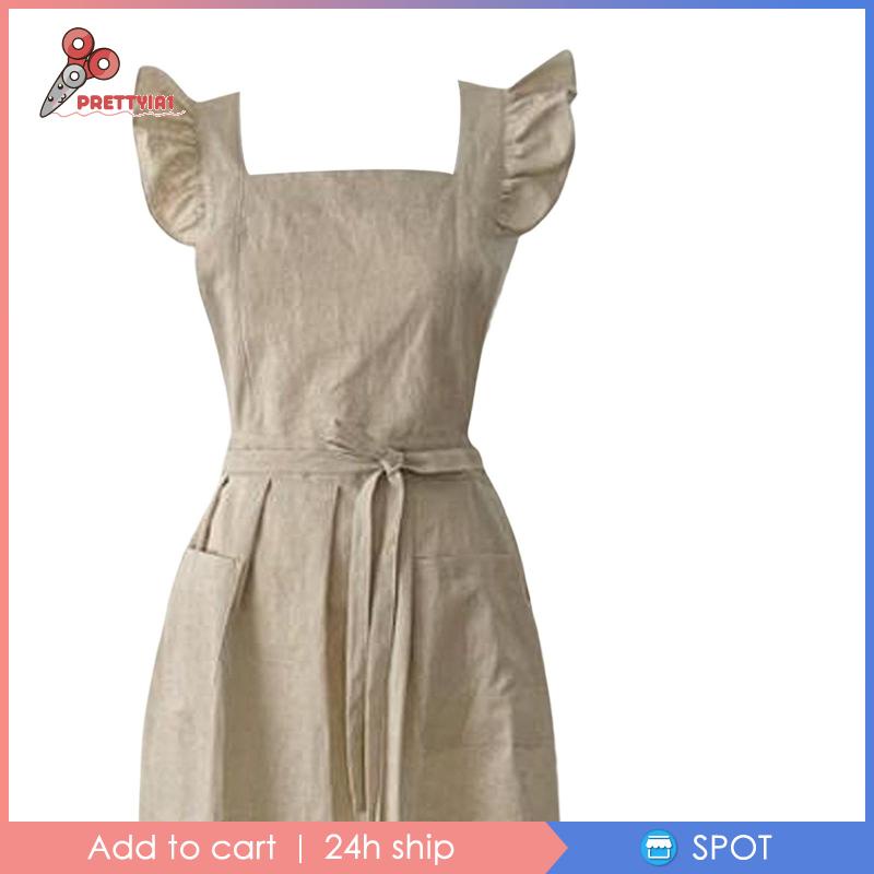 [Prettyia1] Tạp Dề Nấu Ăn Hai Túi Trước Cho Nấu Ăn Ngoài Trời