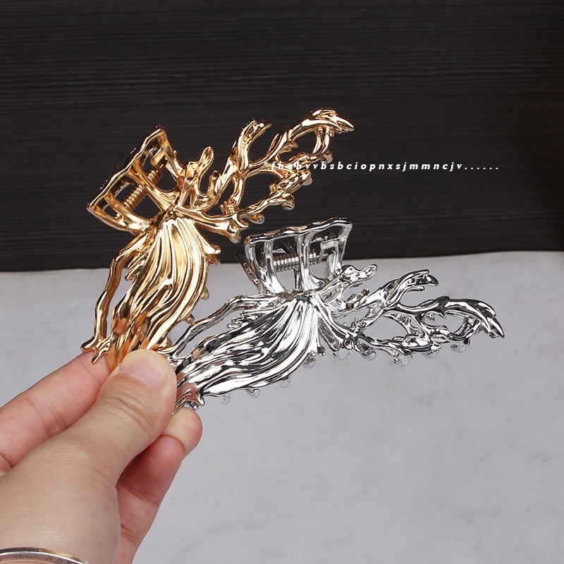 Kẹp Tóc Hình Bướm Rỗng Lớn Bằng Kim Loại Sang Trọng Thời Trang Cho Nữ 2023