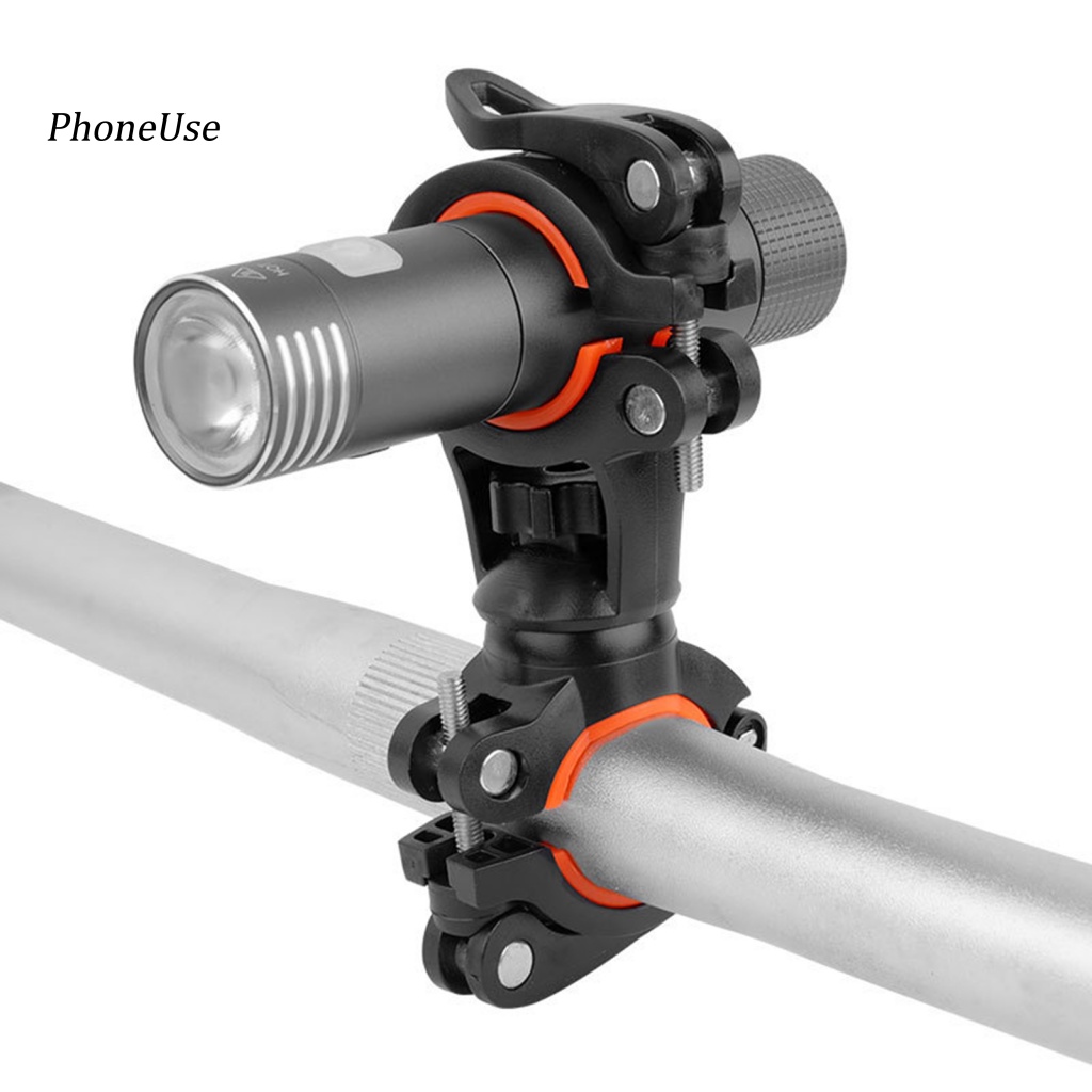 Giá Đỡ Đèn Pha LED Bằng Da PU Tháo Lắp Nhanh Xoay 360 Độ Cho Xe Đạp