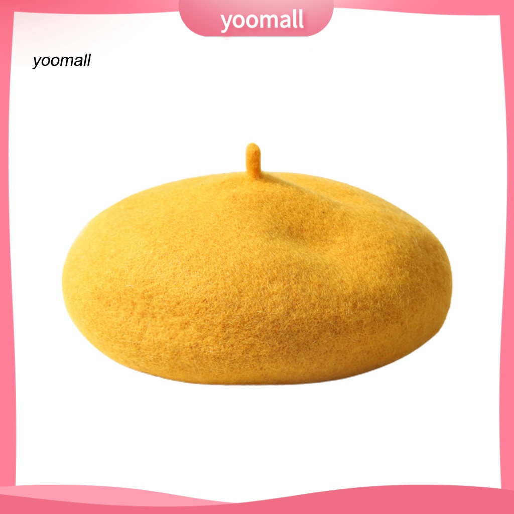 Mũ Beret Màu Trơn Mềm Mại Giữ Ấm Cho Bé