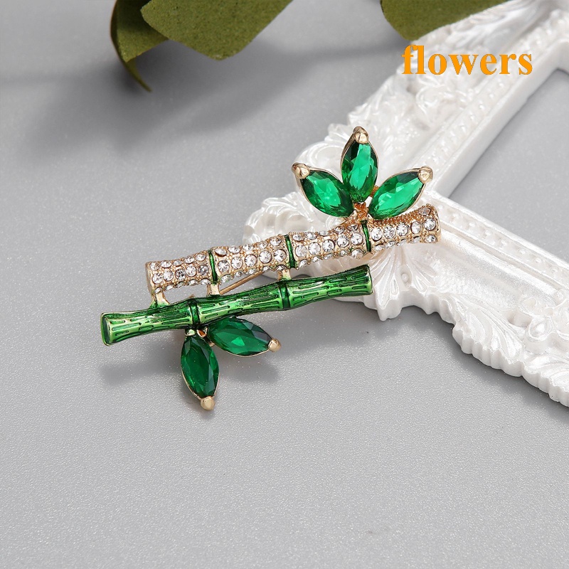 Phụ Kiện Cổ Áo Bằng Tre Hoa | Phụ Kiện Bằng Tre Màu Xanh Lá Cây | Ghim Cài Áo Hình Lá Xanh Cho Nữ