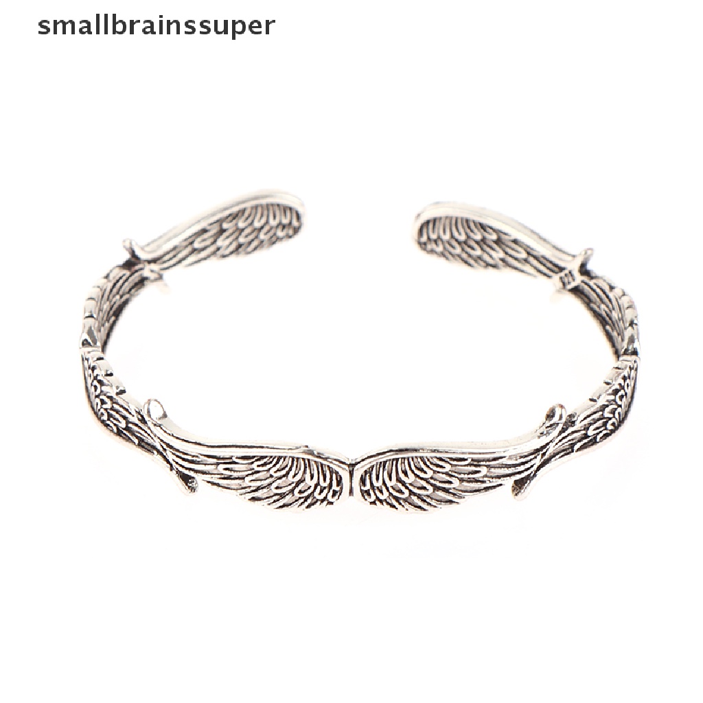 Vòng Tay Hở Hình Đôi Cánh Thiên Thần Bằng Kim Loại Phong Cách Retro Sáng Tạo Dành Cho Nam Nữ