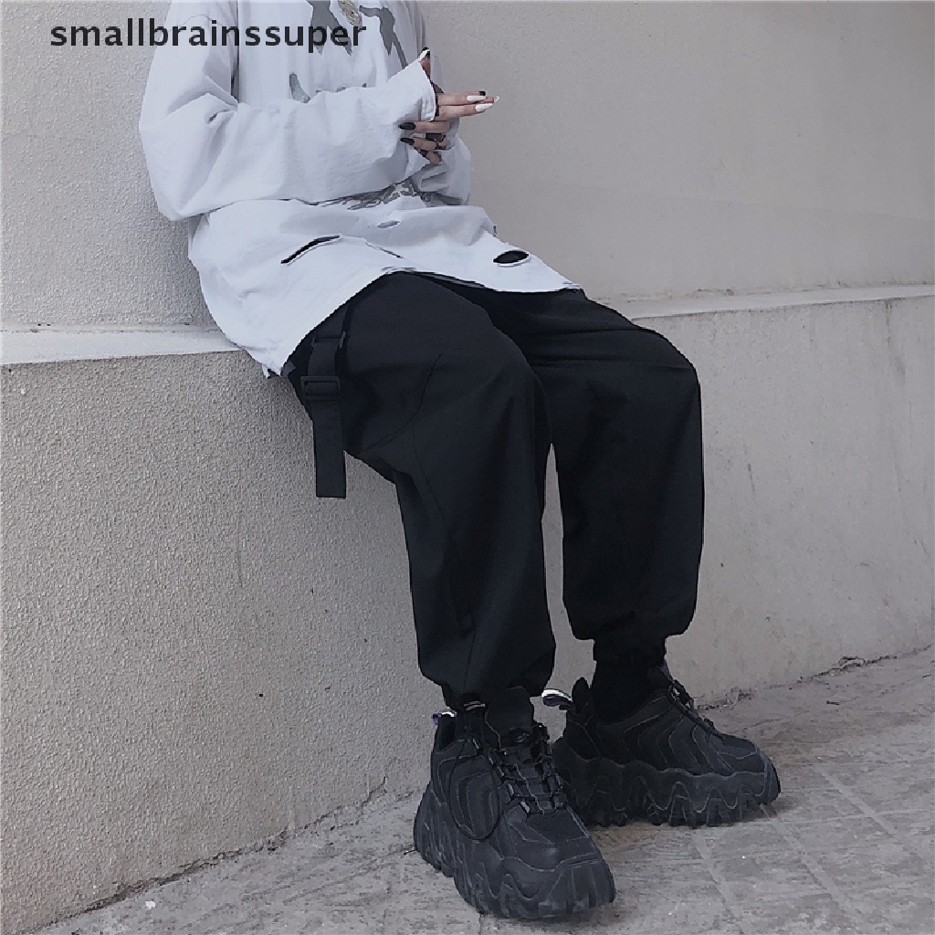 Quần Jogger Phối Túi Màu Đen Phong Cách Harajuku Hàn Quốc Cá Tính