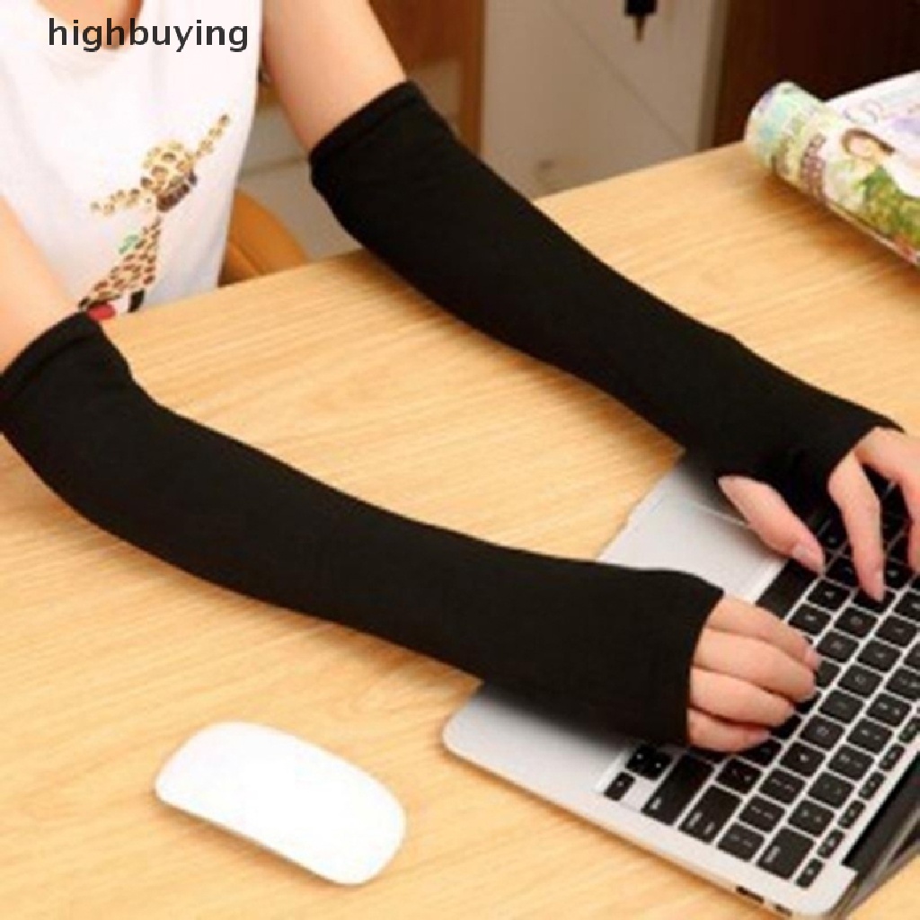 Găng Tay Dài Hở Ngón Ấm Áp Thời Trang Cho Nữ