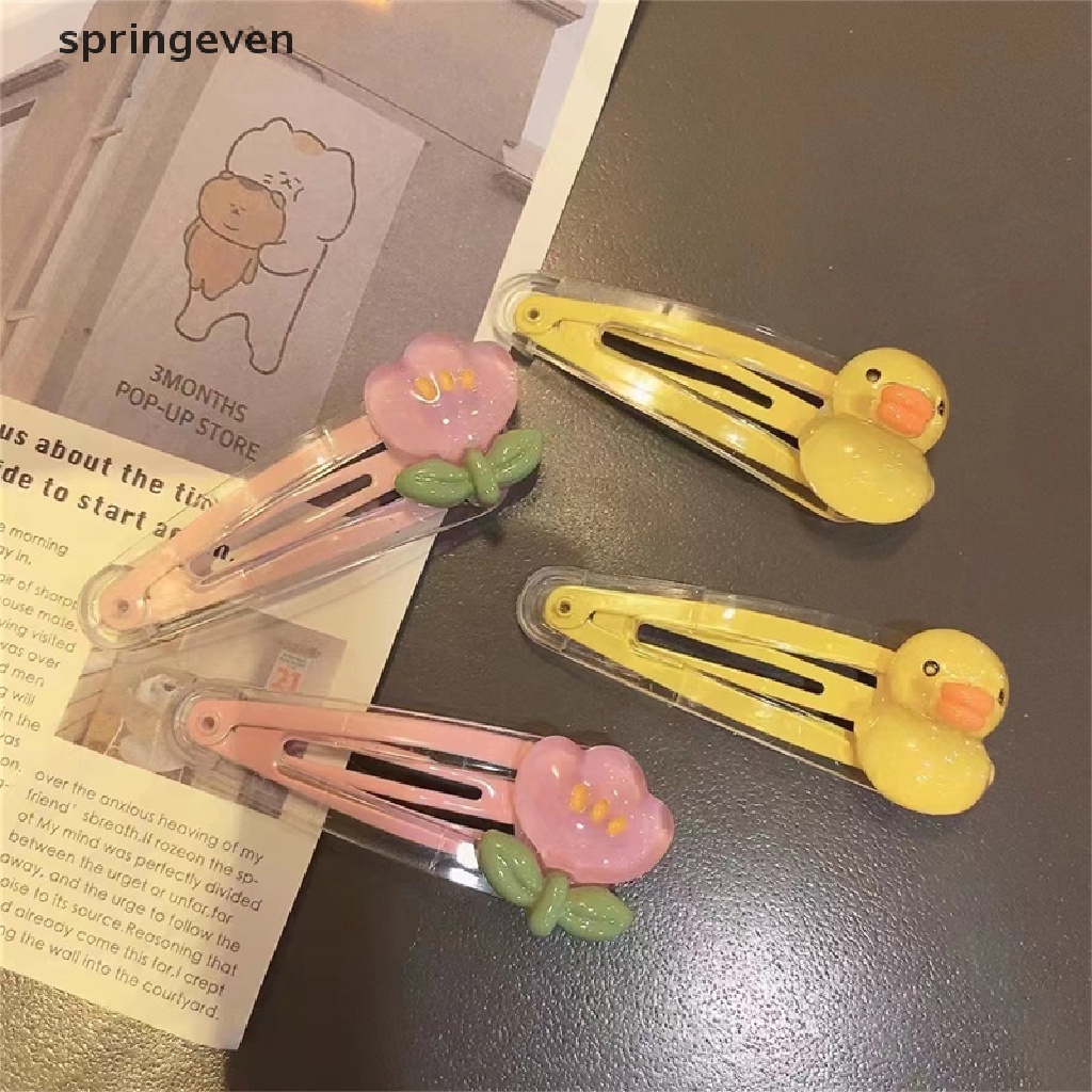 Bộ 2 Kẹp Tóc Trong Suốt Họa Tiết Hoạt Hình Dễ Thương Cho Bé Gái