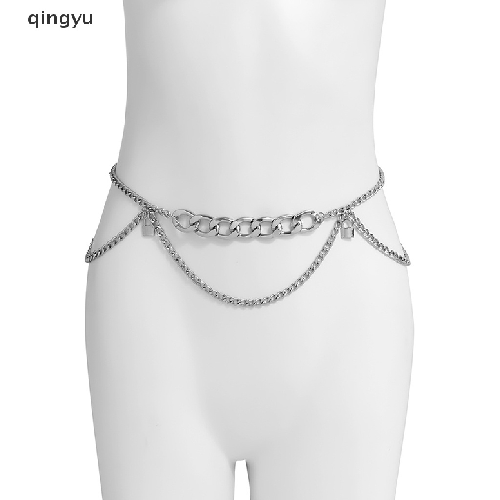 Thắt Lưng Dây Xích Bằng Kim Loại Màu Vàng / Bạc Quyến Rũ Hợp Thời Trang