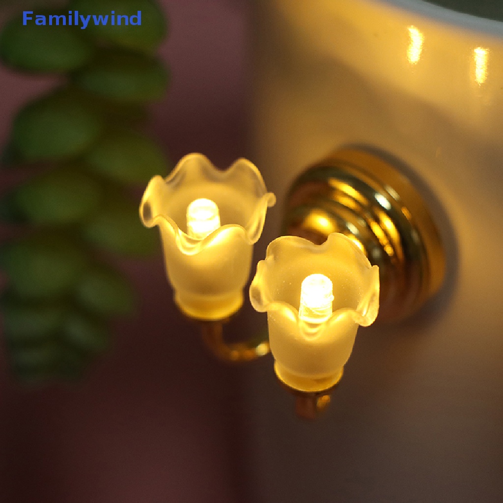 Đèn LED Gắn Tường Hình Hoa Tulip Hai Đầu Mini Tỷ Lệ 1: 12 Trang Trí Nhà Búp Bê